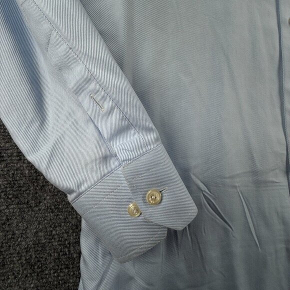 Eton Slim 17 Blue Twill Button Up Dress Shirt Men Cotton Long Sleeve Designer ** - Picture 8 of 16